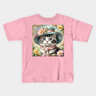 Cute Kitten in a Hat Kids T-Shirt